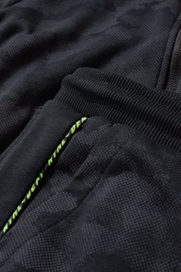 Kinder Jungen - Set - Sweatjacke und Jogginghose - 2 teilig - gemustert - schwarz
