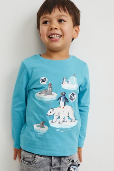 Niños - Pack de 2 - sudadera con capucha y camiseta de manga larga - azul oscuro