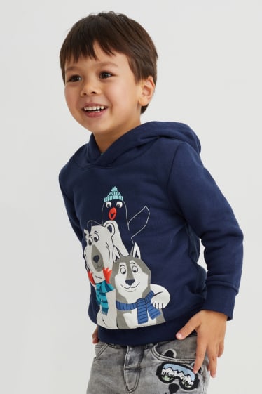 Enfants - Lot de 2 - sweat à capuche et haut à manches longues - bleu foncé