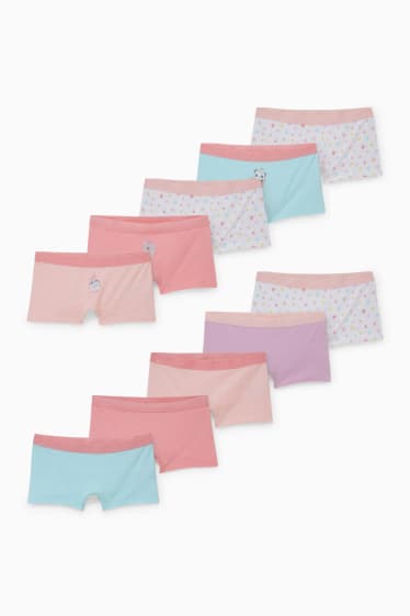 Enfants filles - Lot de 10 - caleçons - rose