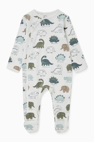 Babys - Set van 2 - dino - baby-pyjama - lichtblauw