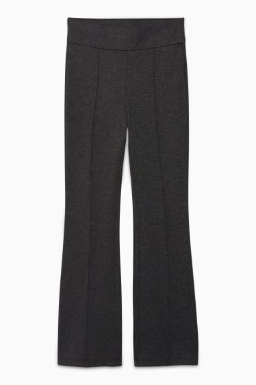 Dames - Broek van jersey - straight fit - antraciet