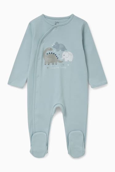 Babys - Set van 2 - dino - baby-pyjama - lichtblauw