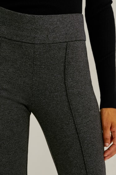 Dames - Broek van jersey - straight fit - antraciet