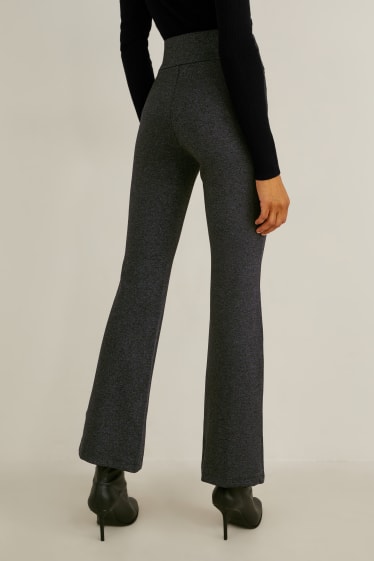 Dames - Broek van jersey - straight fit - antraciet