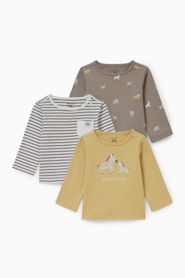 Babys - Set van 3 - baby-longsleeve - grijs