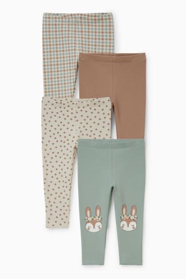 Bébés filles - Lot de 4 - leggings chauds bébé - marron clair