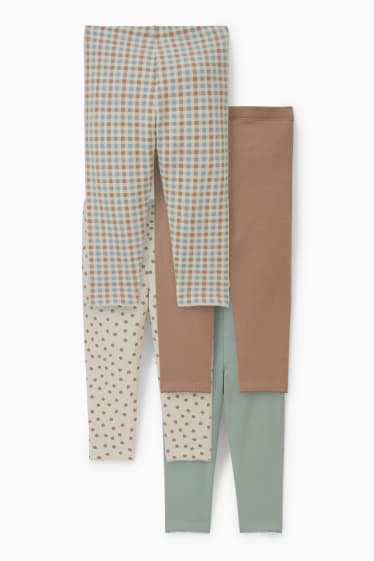 Bébés filles - Lot de 4 - leggings chauds bébé - marron clair