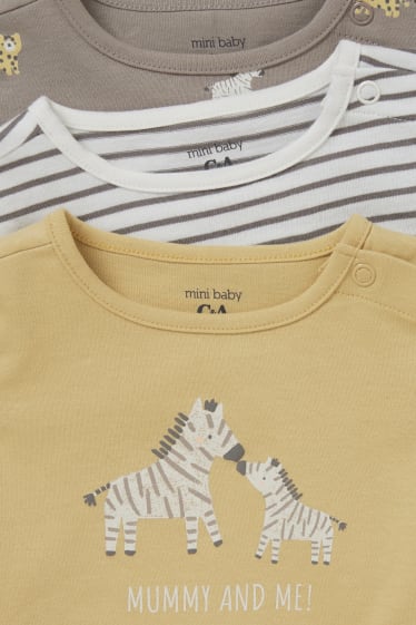 Bebés - Pack de 3 - camisetas de manga larga para bebé - gris