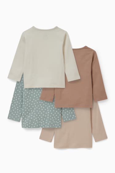 Bébés filles - Lot de 4 - hauts à manches longues bébé - marron clair