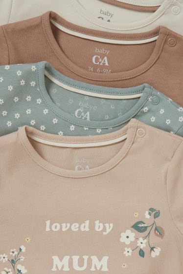 Bébés filles - Lot de 4 - hauts à manches longues bébé - marron clair