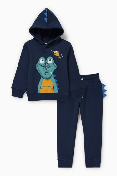 Niños - Set - sudadera con capucha y pantalón de deporte - 2 piezas - azul oscuro