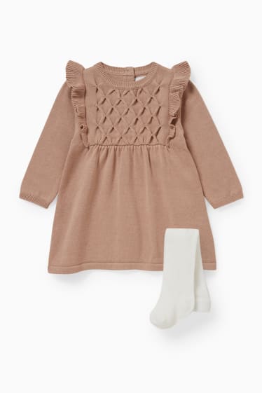 Baby Mädchen - Baby-Outfit - 2 teilig - beige