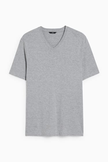 Mężczyźni - T-shirt - jasnoszary-melanż