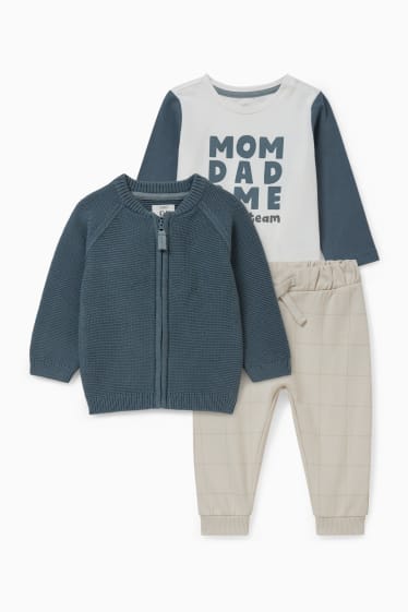 Baby: jongens - Babyoutfit - 3-delig - donkerblauw