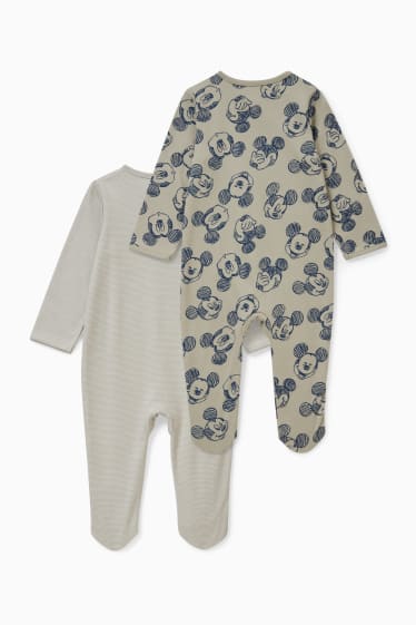 Bébés garçons - Lot de 2 - Mickey Mouse - pyjamas bébé - beige