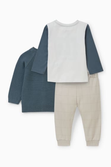 Baby: jongens - Babyoutfit - 3-delig - donkerblauw