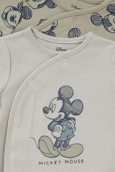 Babys - Set van 2 - Mickey Mouse - baby-pyjama - beige