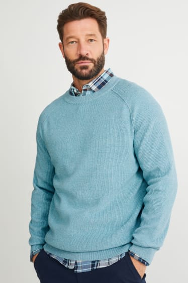 Men - Jumper - turquoise