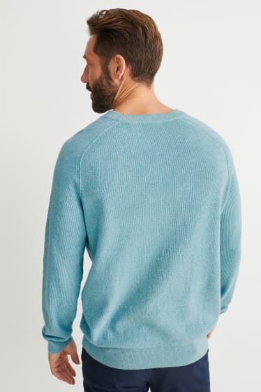 Men - Jumper - turquoise