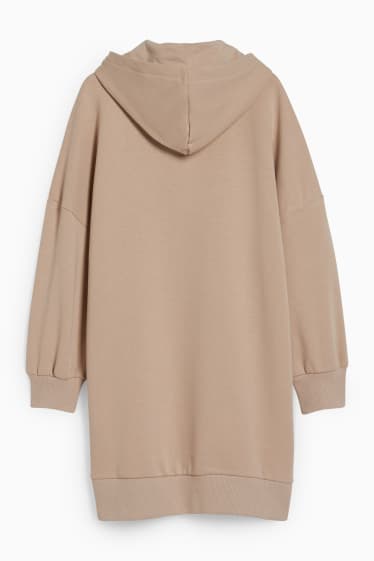 Kinderen - Sweatjurk met capuchon - beige