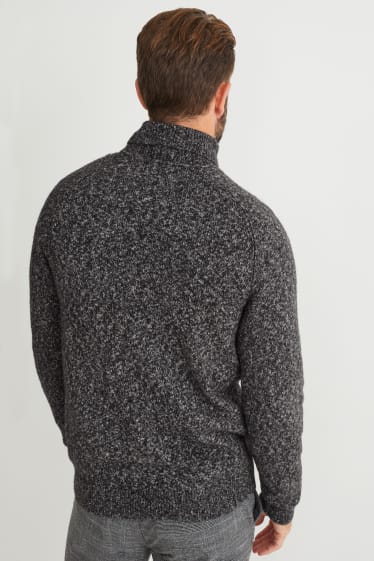 Men - Polo neck jumper - anthracite