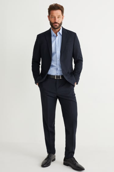 Men - Mix-and-match suit trousers - regular fit - stretch - new wool blend - dark blue