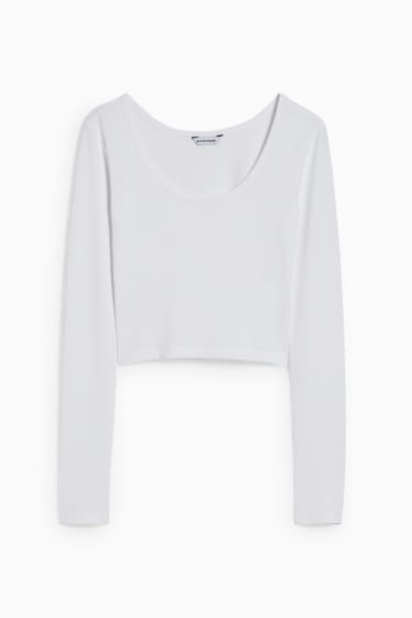 Teens & Twens - CLOCKHOUSE - Crop Langarmshirt - weiss