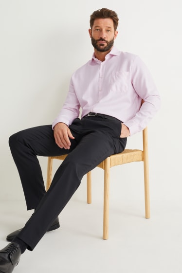 Hommes - Chemise de bureau - coupe droite - col cutaway - facile à repasser - rose