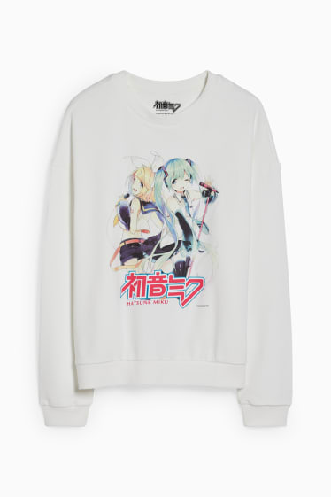 Donna - CLOCKHOUSE - felpa - Hatsune Miku - bianco crema