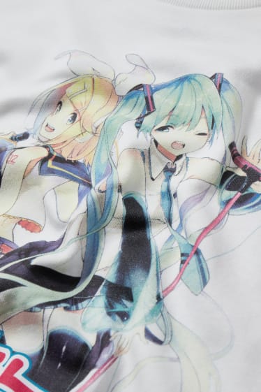 Ragazzi e giovani - CLOCKHOUSE - felpa - Hatsune Miku - bianco crema