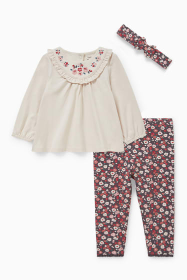 Babys - Baby-Outfit - 3 teilig - cremeweiß