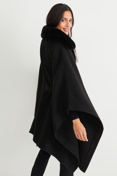 Damen - Poncho - schwarz