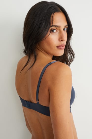 Donna - Reggiseno con ferretti - DEMI - imbottito - blu scuro