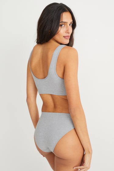 Donna - Confezione da 2 - slip - senza cuciture - LYCRA® - grigio melange