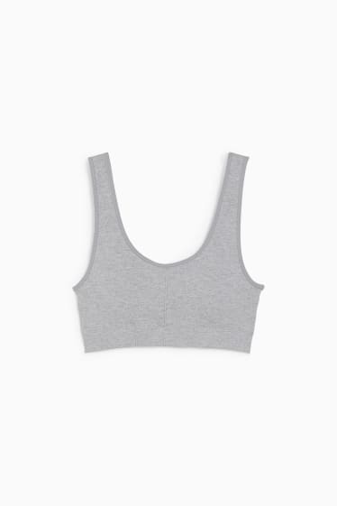 Femmes - Brassière - rembourrée - sans coutures - LYCRA® - gris chiné