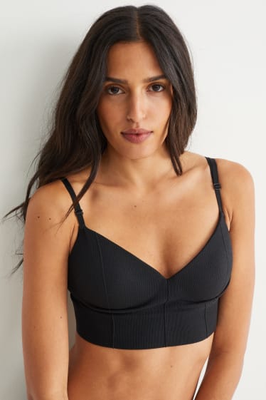 Donna - Bralette - imbottita - senza cuciture - LYCRA® - nero