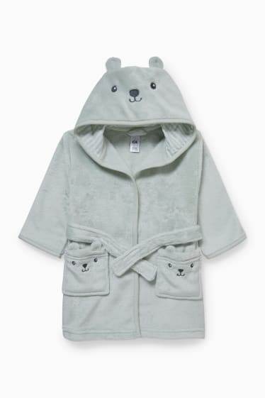 Bébés - Peignoir à capuche pour bébé - gris