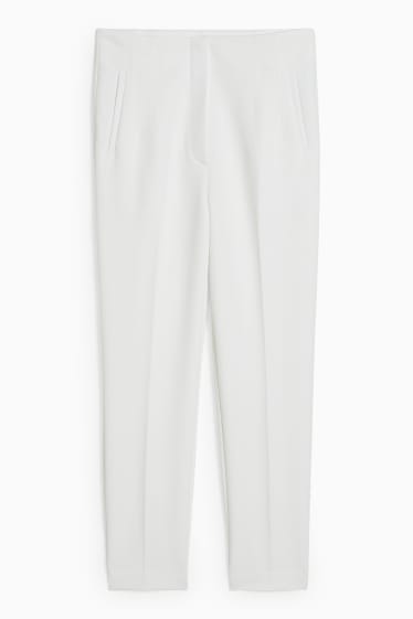 Donna - Pantaloni di stoffa - vita alta - cigarette fit - bianco