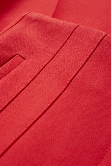 Dámské - Plátěné kalhoty - high waist - cigarette fit - červená