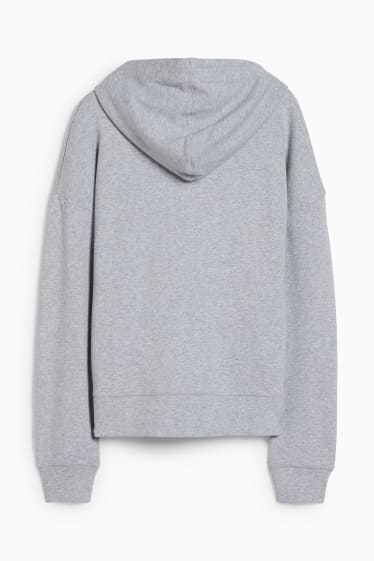 Damen - Sweatjacke mit Kapuze - grau-melange