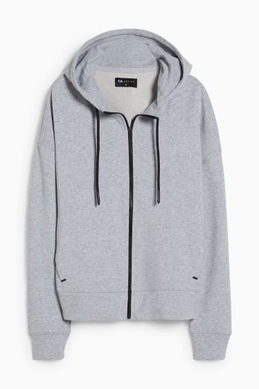 Femmes - Sweat zippé à capuche - gris chiné