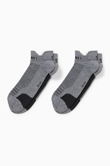 Hommes - Lot de 2 - socquettes de sport - gris clair chiné