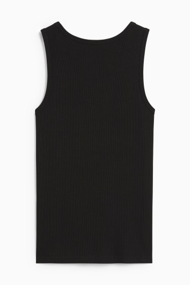 Heren - Tanktop - dubbele ribstof - zwart