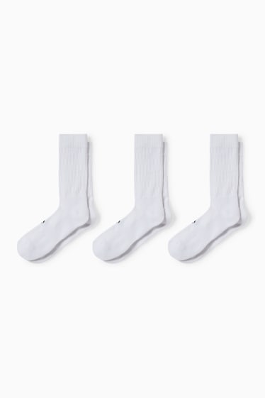 Hommes - Lot de 3 - chaussettes de sport - LYCRA® - blanc