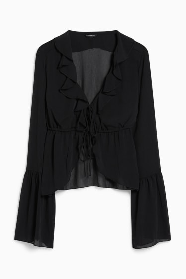 Tieners & jongvolwassenen - CLOCKHOUSE - chiffon blouse - zwart