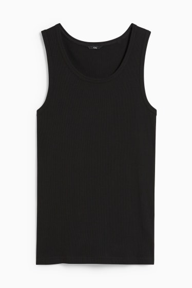 Heren - Tanktop - dubbele ribstof - zwart