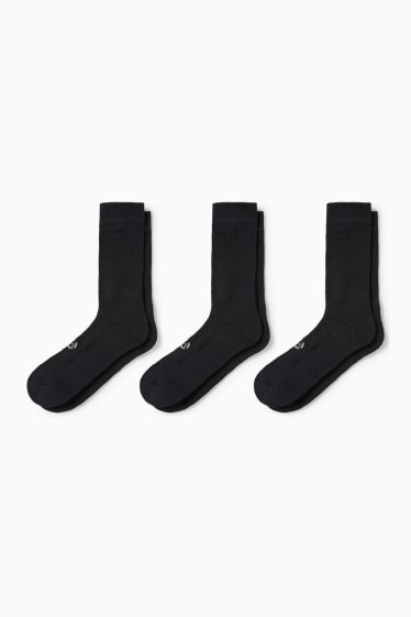 Herren - Multipack 3er - Sport-Socken - LYCRA® - schwarz