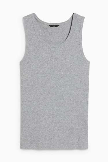 Herren - Tank Top - Doppelripp - hellgrau-melange