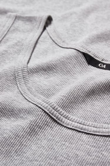 Hommes - Débardeur - doubles côtes - gris clair chiné